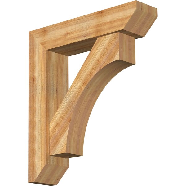 Ekena Millwork Westlake Slat Rough Sawn Bracket w/ Offset Brace, Western Red Cedar, 8"W x 34"D x 38"H BKT0806X34X38WTL06RWR - main
